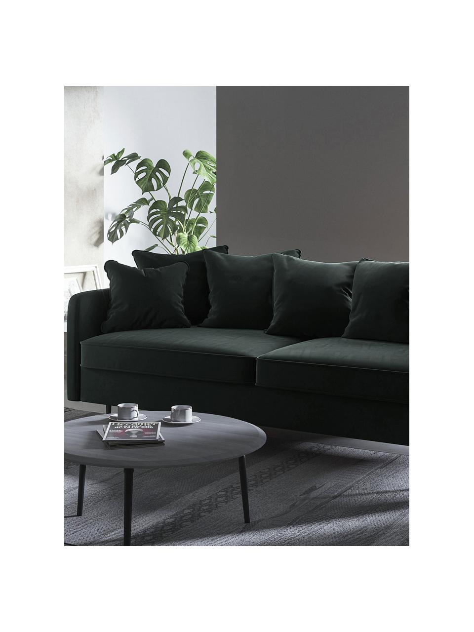 Sofa z aksamitu Esme (3-osobowa), Tapicerka: 100% aksamit poliestrowy, Stelaż: drewno liściaste, drewno , Nogi: metal powlekany Dzięki tk, Antracytowy, S 214 x G 96 cm