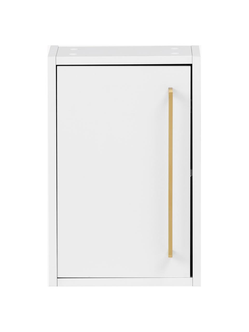 Bad-Hängeschrank Palladia, B 30 cm, Griff: Metall, beschichtet, Weiß, Goldfarben, B 30 x H 46 cm