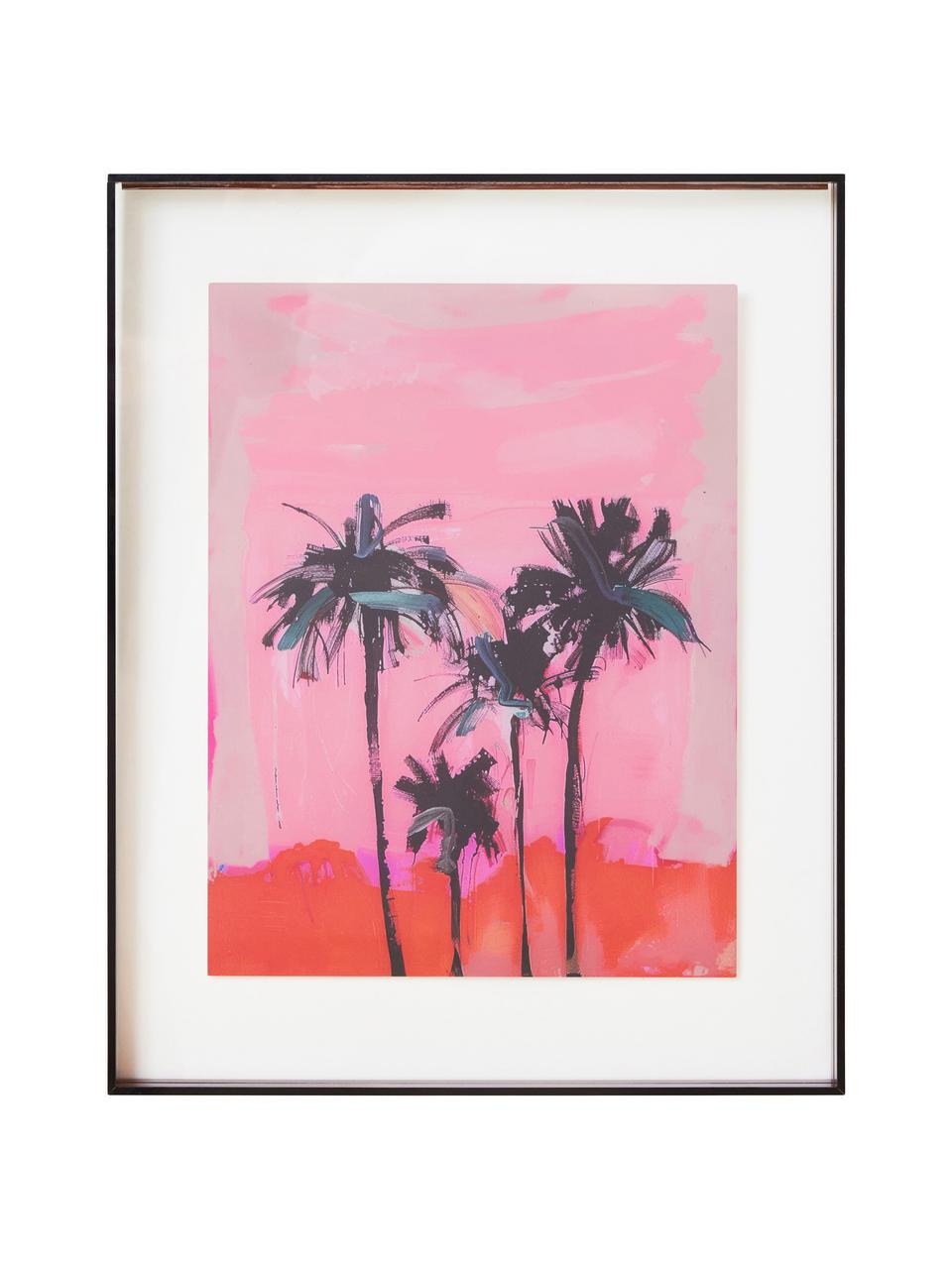 Handgefertigter Bilderrahmen Palms, Kunststoff, Schwarz, 40 x 50 cm