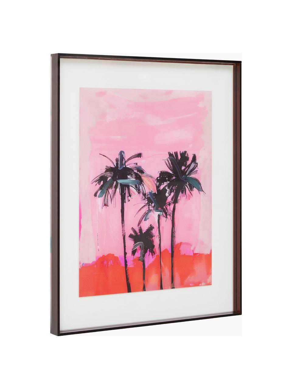 Handgefertigter Bilderrahmen Palms, Kunststoff, Schwarz, 40 x 50 cm