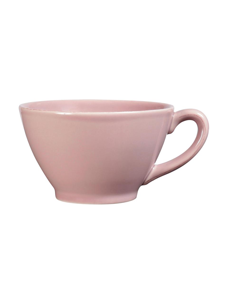 Tasse XL rose style rustique Constance, Grès cérame, Rose, Ø 15 x haut. 9 cm