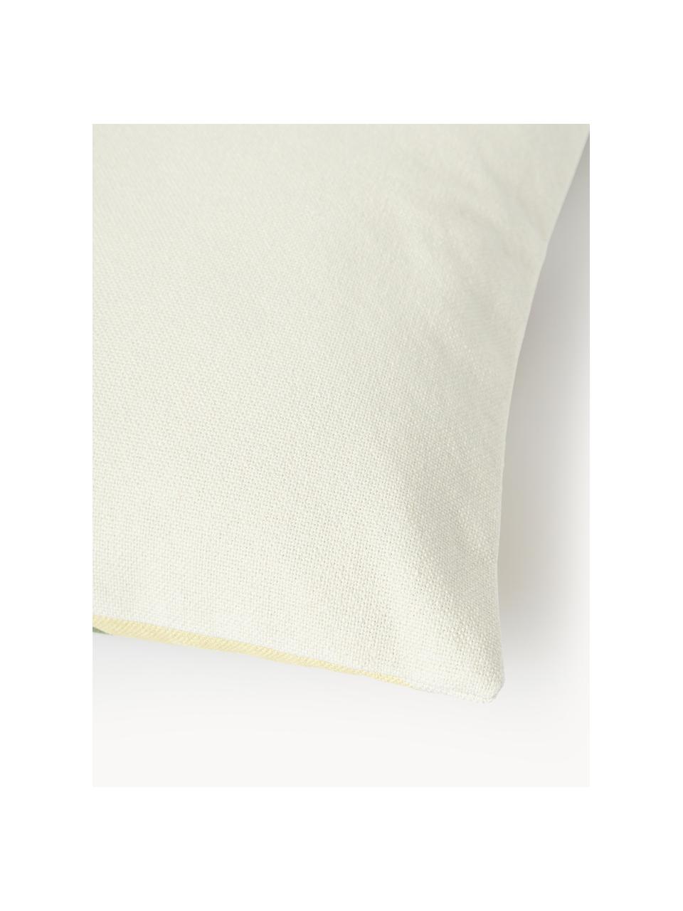 Housse de coussin 45x45 motif palmiers Miro, 100 % coton, Tons verts, tons jaunes, larg. 45 x long. 45 cm