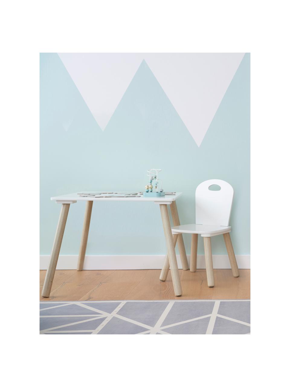 Set de mesa infantil Scandi, 3 pzas., Estructura: madera de pino con revest, Blanco, madera de pino, Set de diferentes tamaños