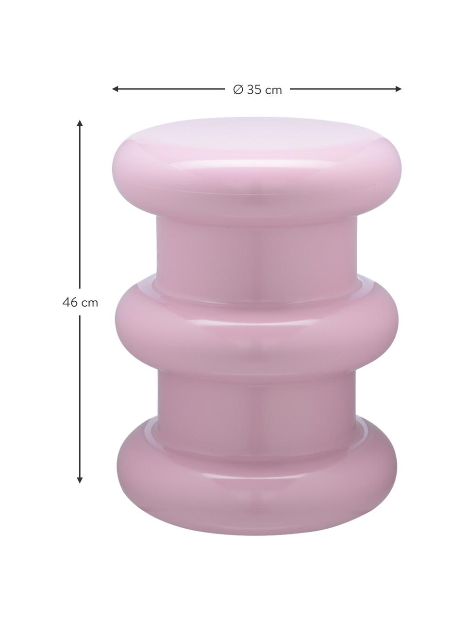 Mesa auxiliar redonda Pilastro, estilo moderno, Tecnopolímero termoplástico elaborado a partir de materiales industriales recicladados, certificado Greenguard, Rosa, Ø 35 x Al 46 cm