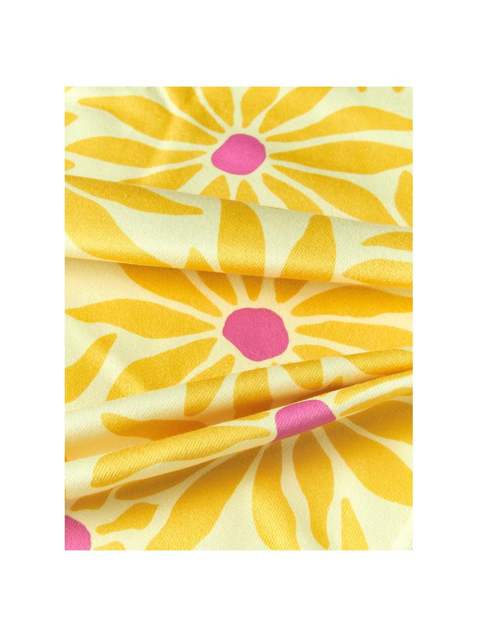 Strandtuch Abina mit Blumen-Muster, 45 % Baumwolle, 55 % Polyester

Das in diesem Produkt verwendete Material ist schadstoffgeprüft und zertifiziert nach STANDARD 100 by OEKO-TEX®, 2212298, CENTEXBEL., Zitronengelb, B 75 x L 160 cm