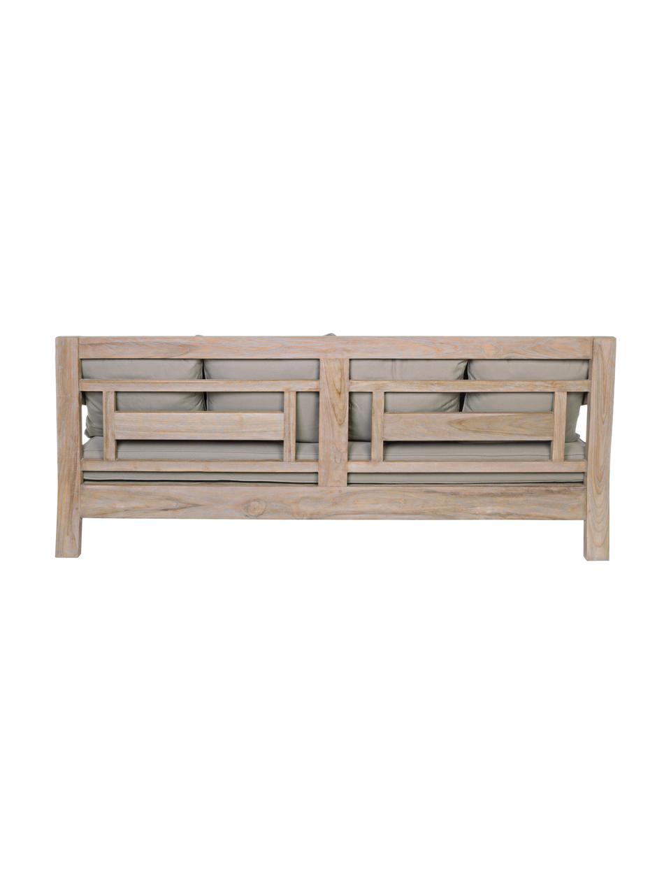 Divano da giardino 4 posti in legno di teak Bali, Struttura: legno di teak, Rivestimento: 100% poliestere, resisten, Legno di teak, grigio, Larg. 190 x Prof. 112 cm