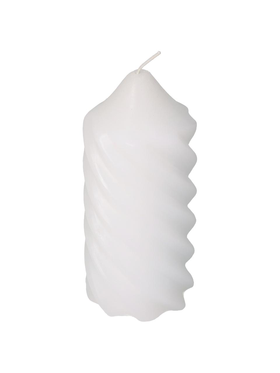 Sloupová svíčka Spiral, Vosk, Bílá, Ø 7 cm, V 15 cm