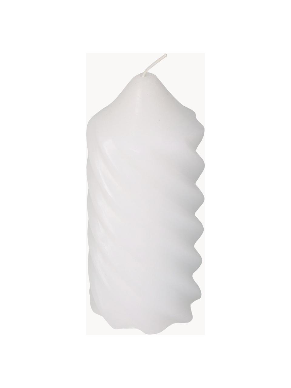 Pilier Spiral, Cire, Blanc, Ø 7 x haut. 15 cm