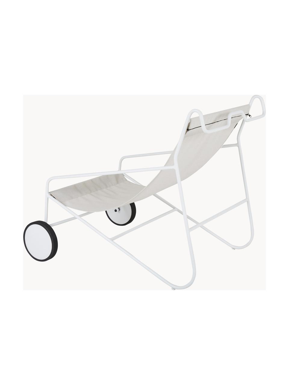 Garten-Loungesessel Poul mit Rollen, 2 Stück, Bezug: Textil, Gestell: Aluminium, beschichtet, Off White, Weiß, B 74 x T 106 cm