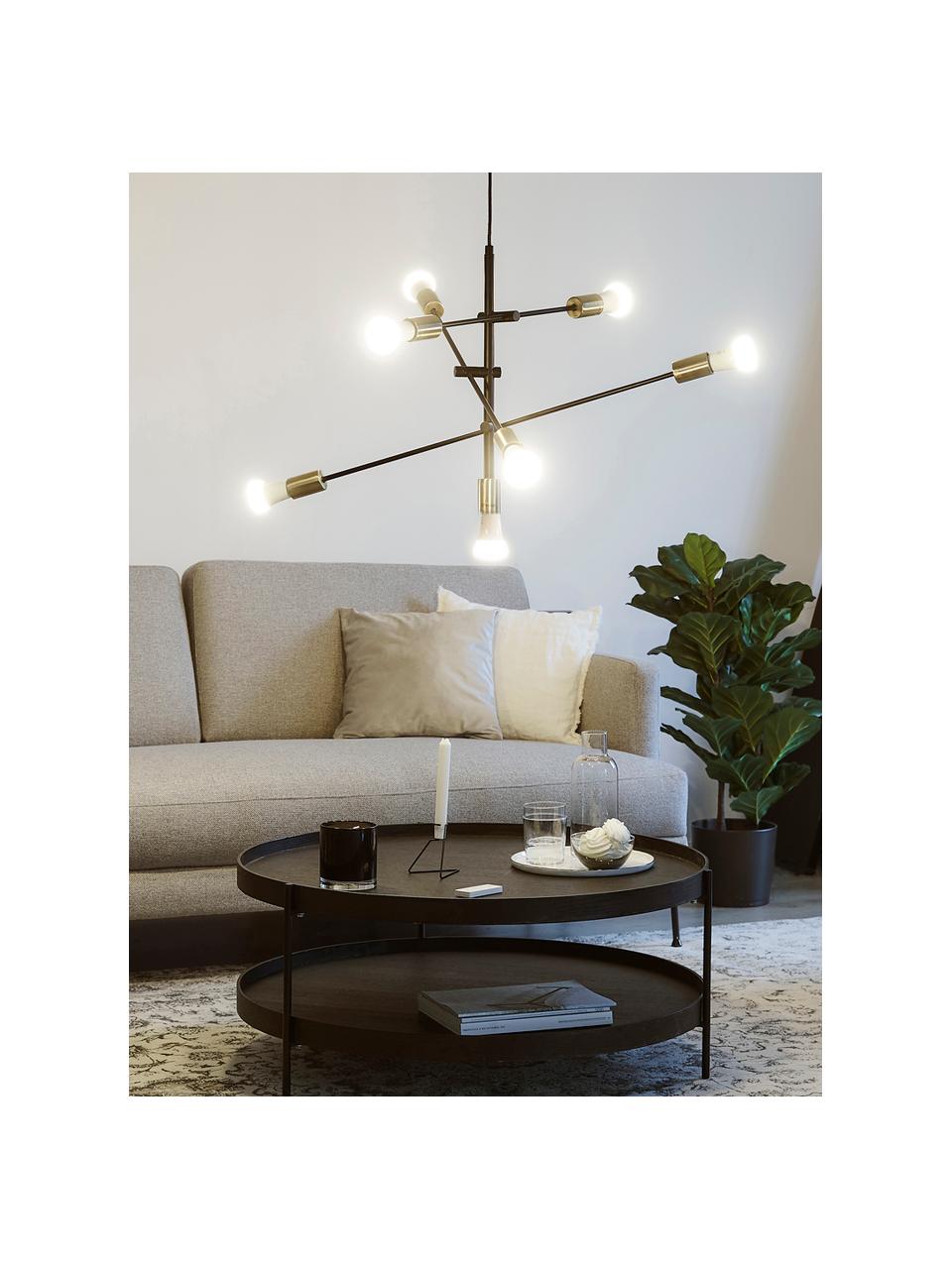 Grande suspension Venja, Noir, couleur laitonnée, Ø 84 cm