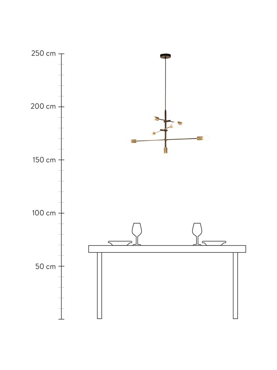 Lampa wisząca Venja, Czarny, odcienie mosiądzu, Ø 84 cm
