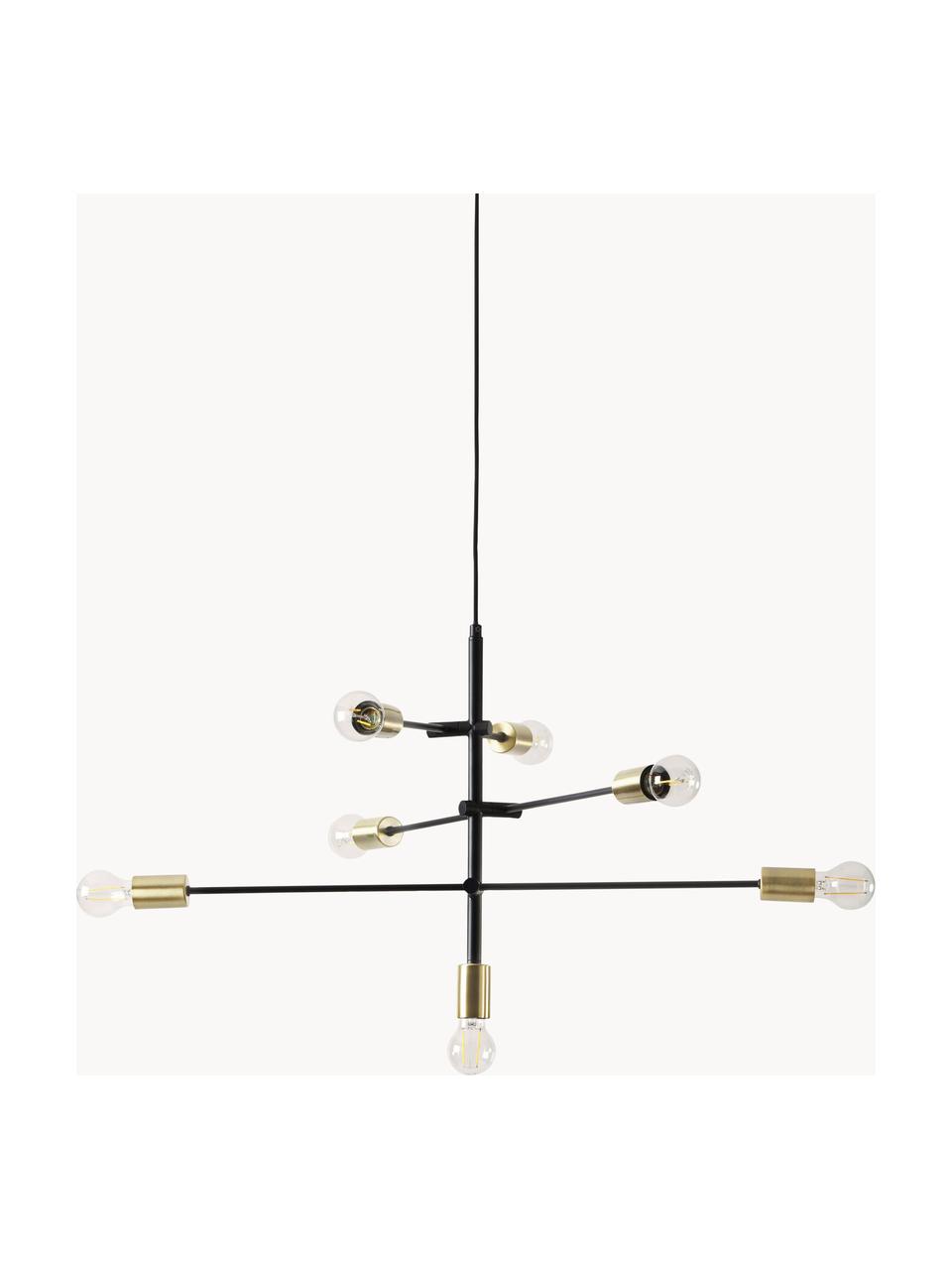 Lampa wisząca Venja, Czarny, odcienie mosiądzu, Ø 84 x W 195 cm