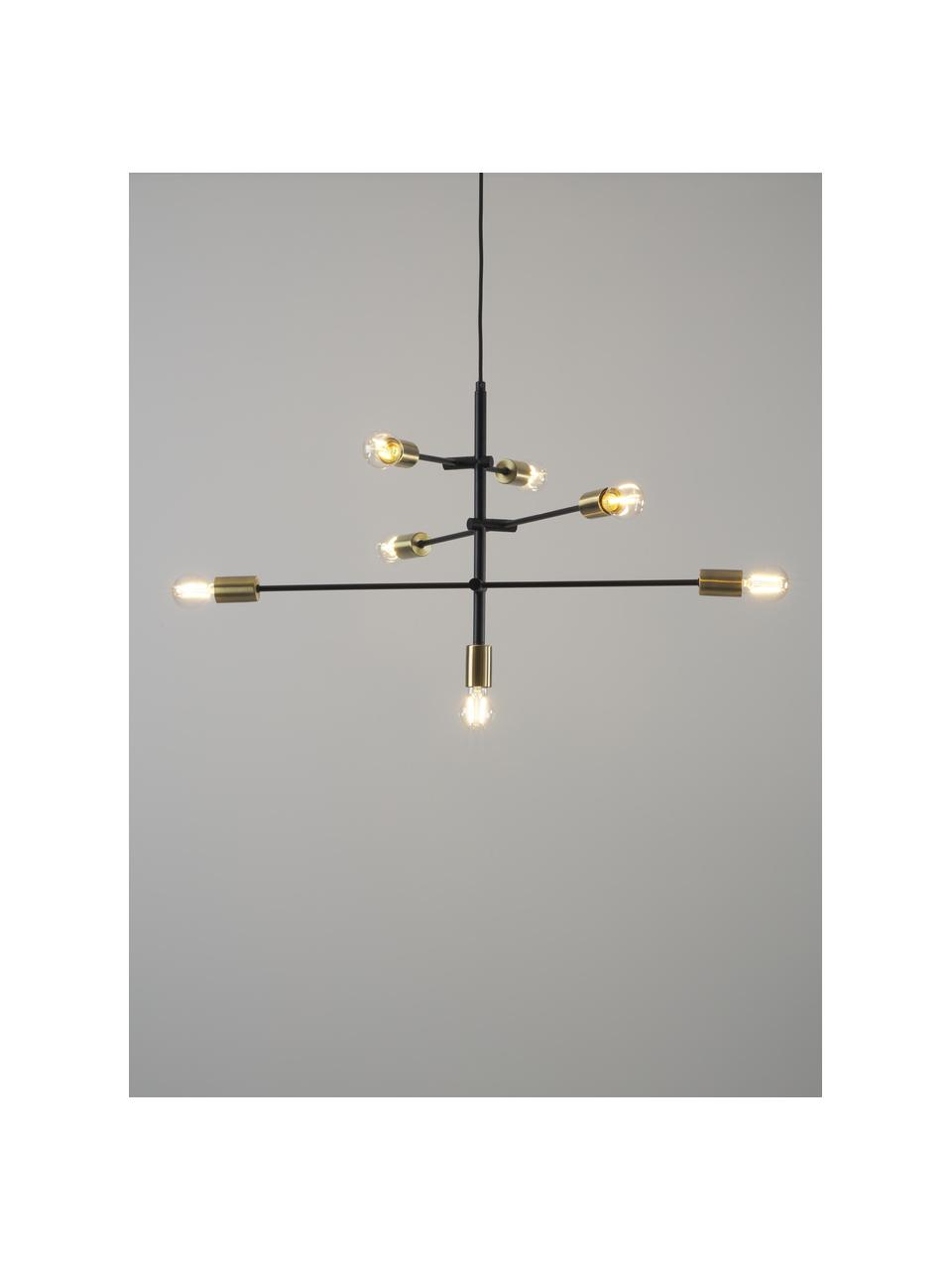 Grande suspension Venja, Noir, laiton, Ø 84 cm