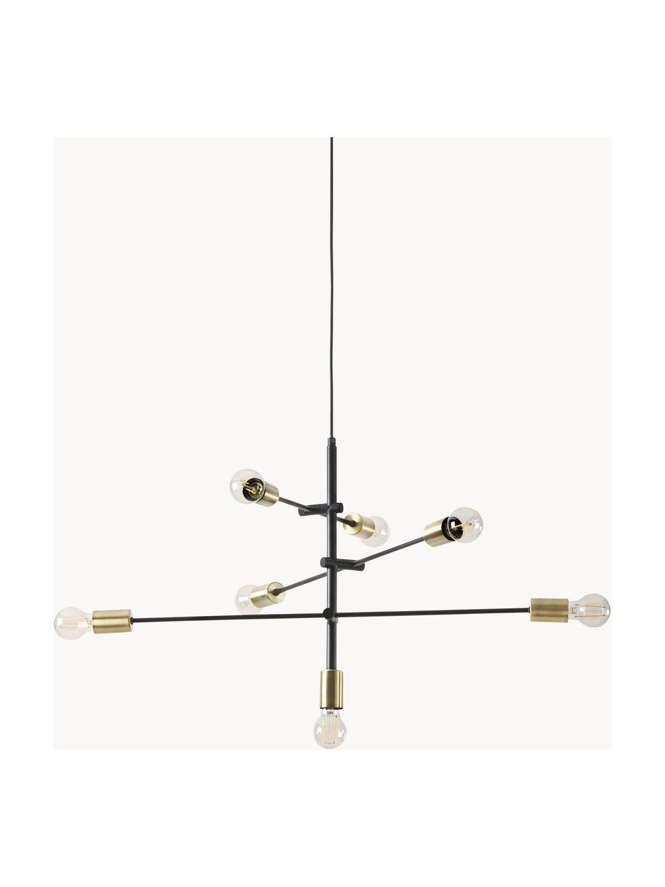 Grande suspension Venja, Noir, laiton, Ø 84 cm