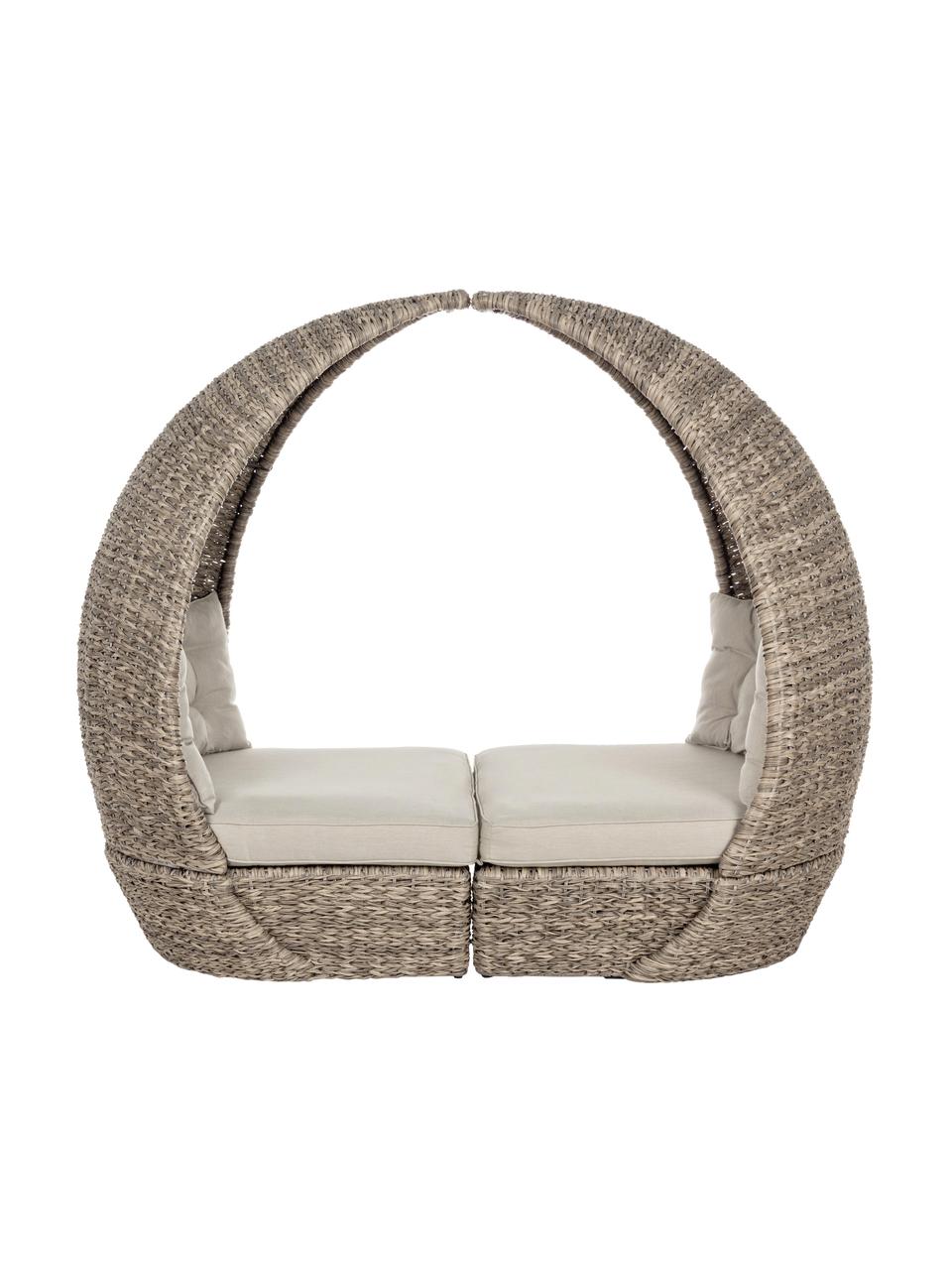 Set lettino da giardino Samui 2 pz, Rivestimento: poliestere, Struttura: alluminio rivestito, fibr, Marrone chiaro, beige, Larg. 230 x Alt. 185 cm