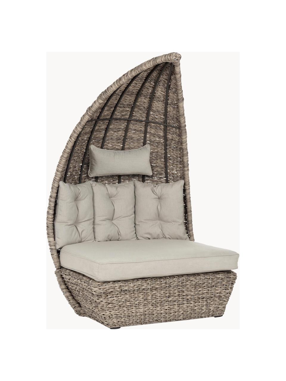 Chaise longue de jardin Samui, 2 élém., Tissu beige clair, beige, larg. 230 x haut. 185 cm