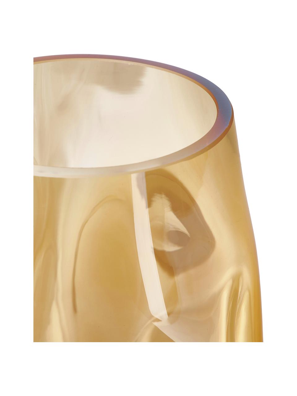 Vase en verre ambré soufflé bouche Luster, Verre, soufflé bouche, Transparent, Ø 18 x haut. 26 cm