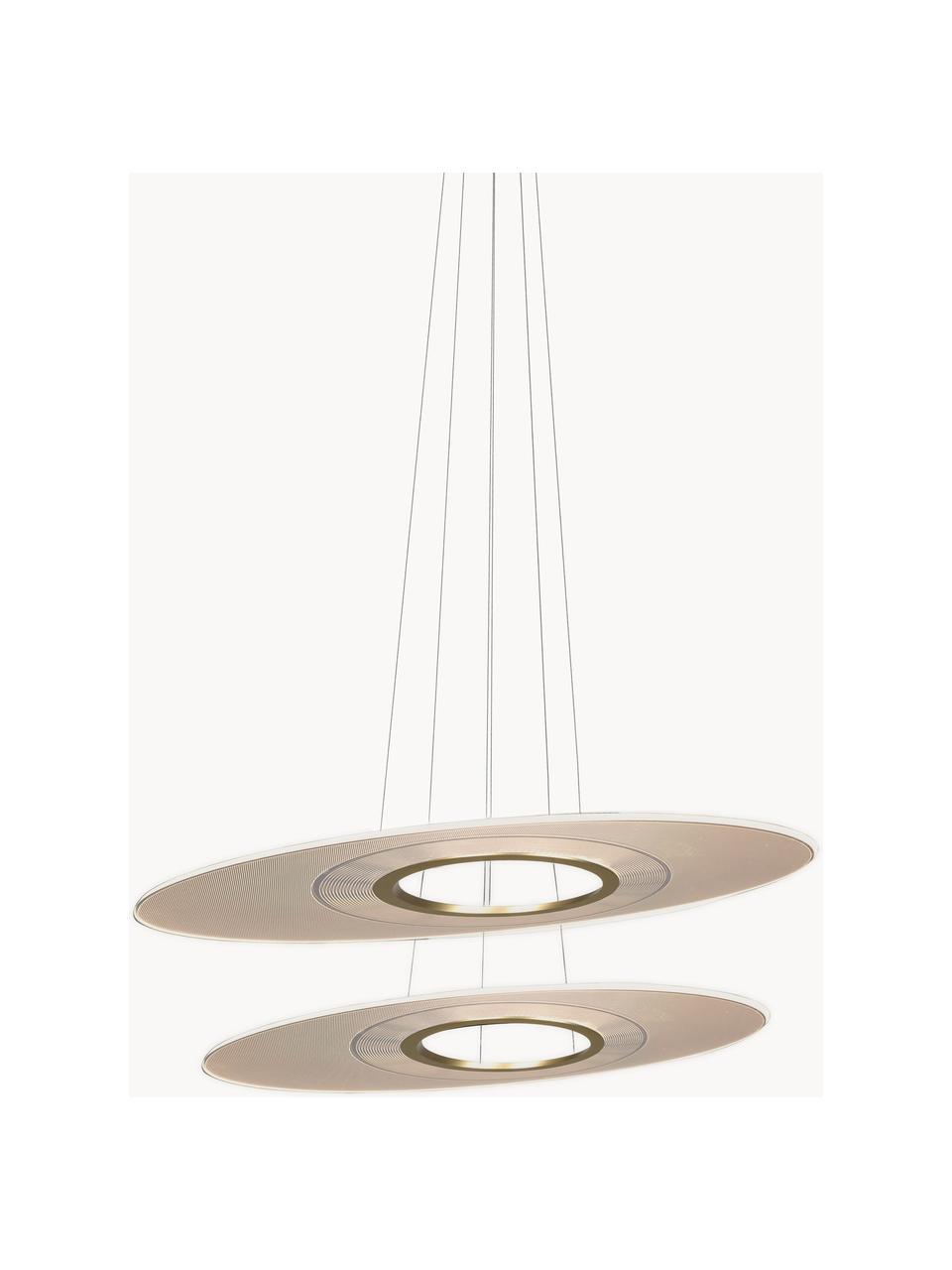 Grote LED hanglamp Eclipse, Transparant, goudkleurig, Ø 97 cm