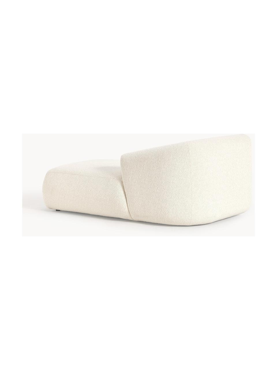 Chaise longue hoekmodule Sofia uit bouclé, Bekleding: bouclé (100% polyester) M, Frame: sparrenhout, spaanplaat, , Poten: kunststof Dit product is , Bouclé gebroken wit, B 185 x D 92 cm, hoekdeel rechts