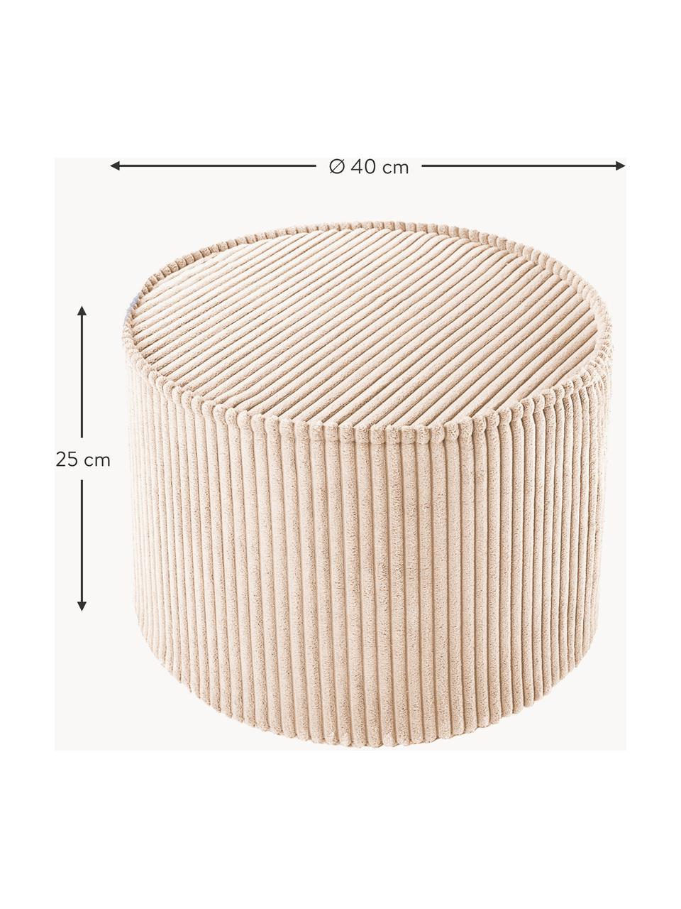 Kinder-Pouf Sugar aus Cord, Ø 40 cm, Bezug: Cord (100 % Polyester) au, Cord Beige, Ø 40 x H 25 cm