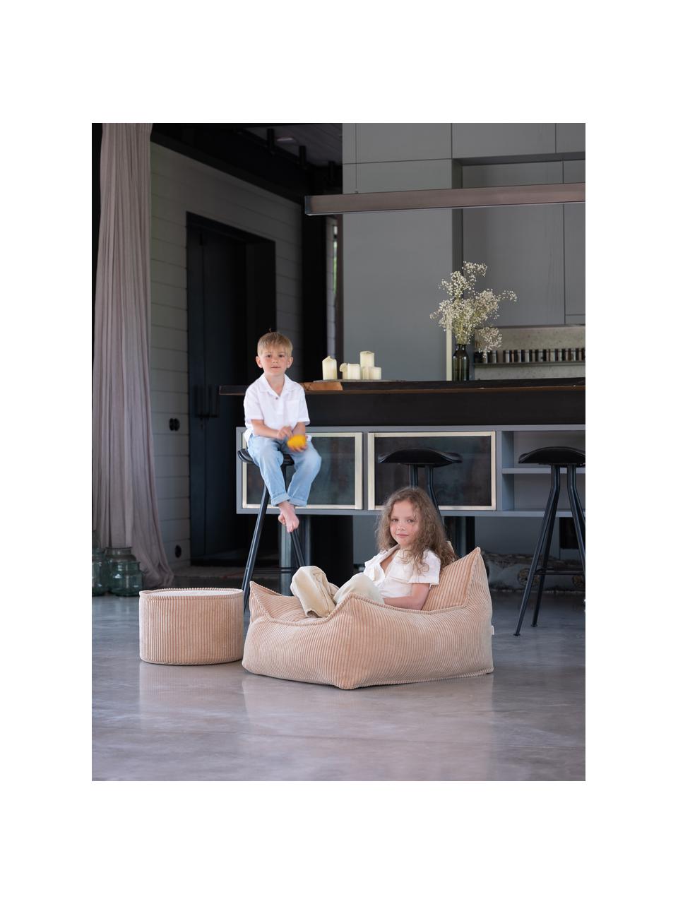 Kinder-Pouf Sugar aus Cord, Ø 40 cm, Bezug: Cord (100 % Polyester) au, Cord Beige, Ø 40 x H 25 cm