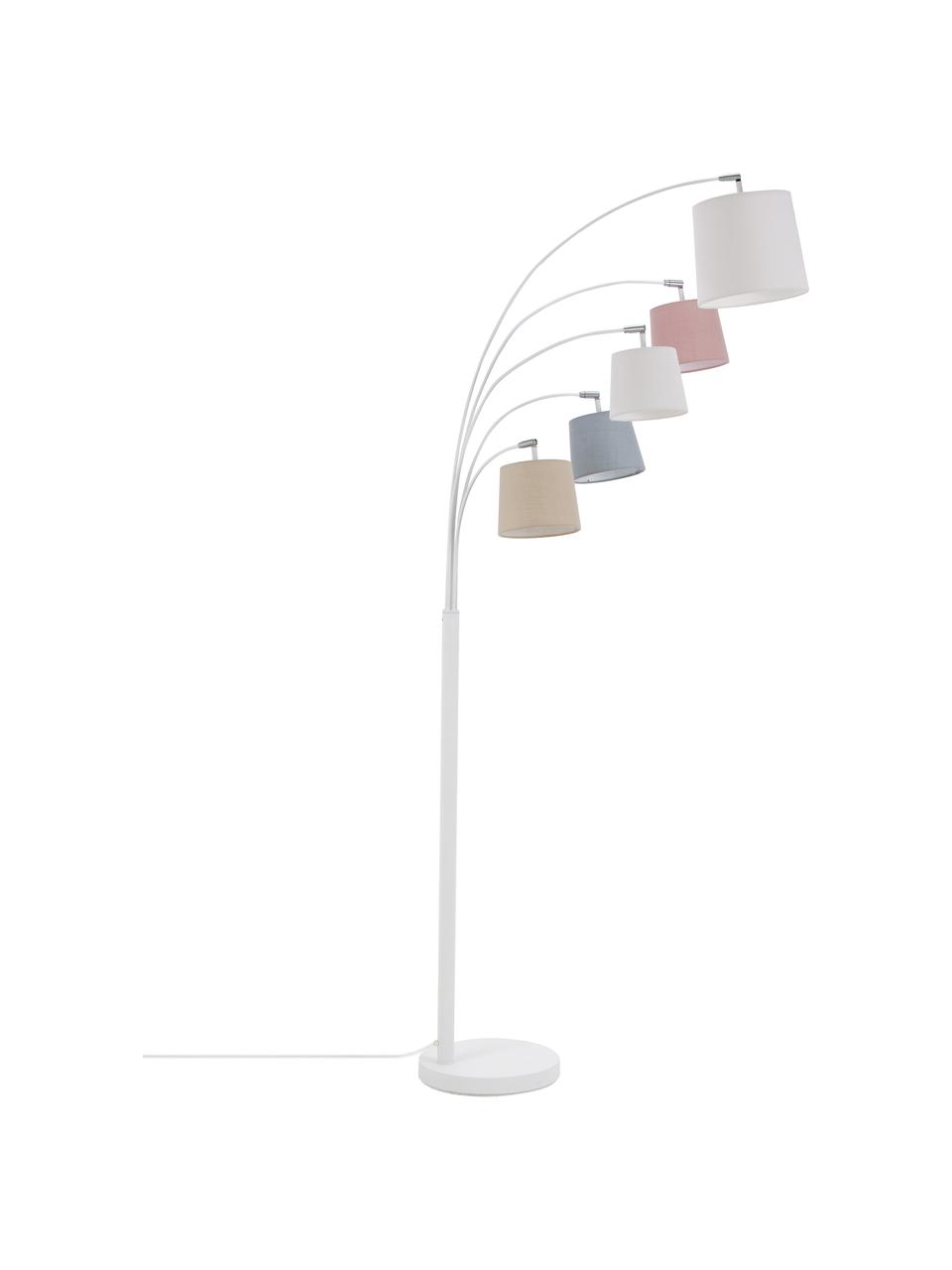 Lámpara de pie Foggy, estilo escandinavo, Pantalla: poliéster, algodón, Cable: plástico, Blanco, gris, rosa, An 80 x Al 200 cm