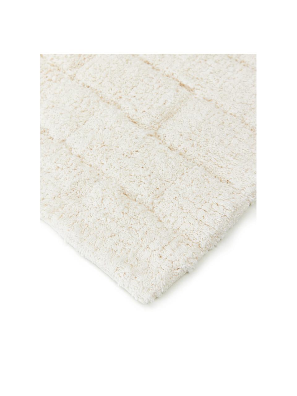 Tapis de bain moelleux blanc crème Metro, 100 % coton bio
Qualité supérieure 1900 g/m², Blanc crème, larg. 50 x long. 60 cm