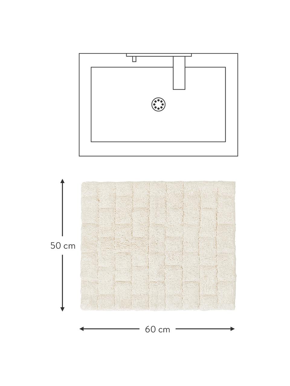 Alfombrilla de baño esponjosa Metro, 100% algodón
Gramaje superior 1900 g/m², Blanco crema, An 50 x L 60 cm