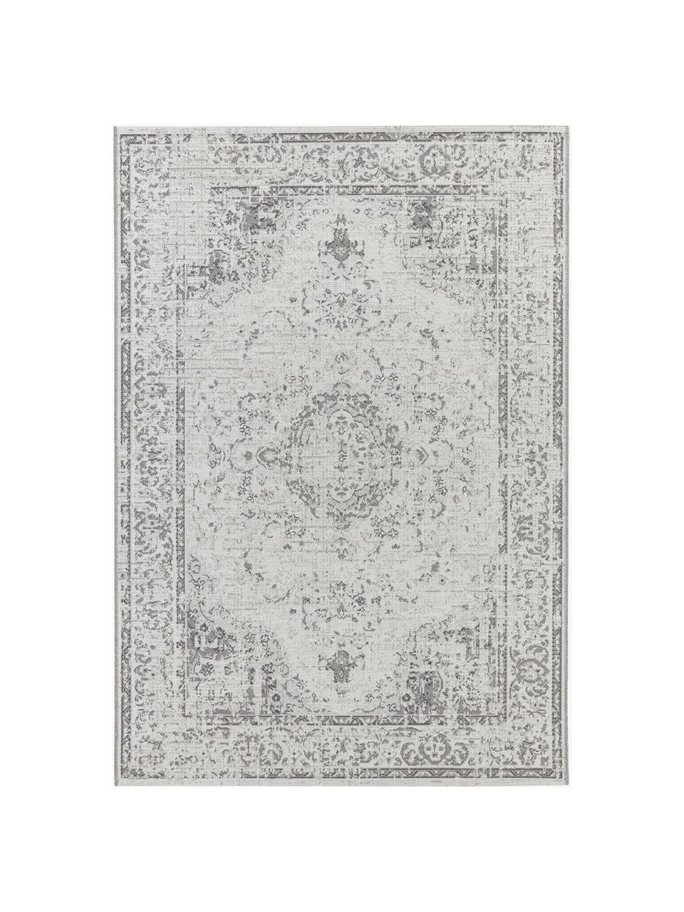 Tapis intérieur-extérieur style vintage Cenon, 100 % polypropylène, Gris, larg. 190 x long. 290 cm (taille L)