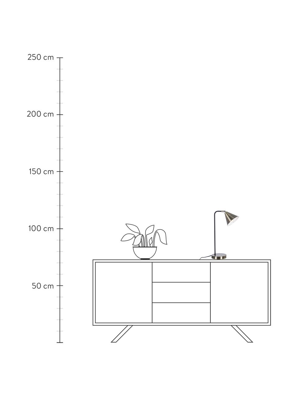 Lámpara de escritorio Loft, estilo retro, Pantalla: metal, Estructura: metal recubierto, Cable: plástico, Dorado con efecto envejecido, negro, An 14 x Al 43 cm