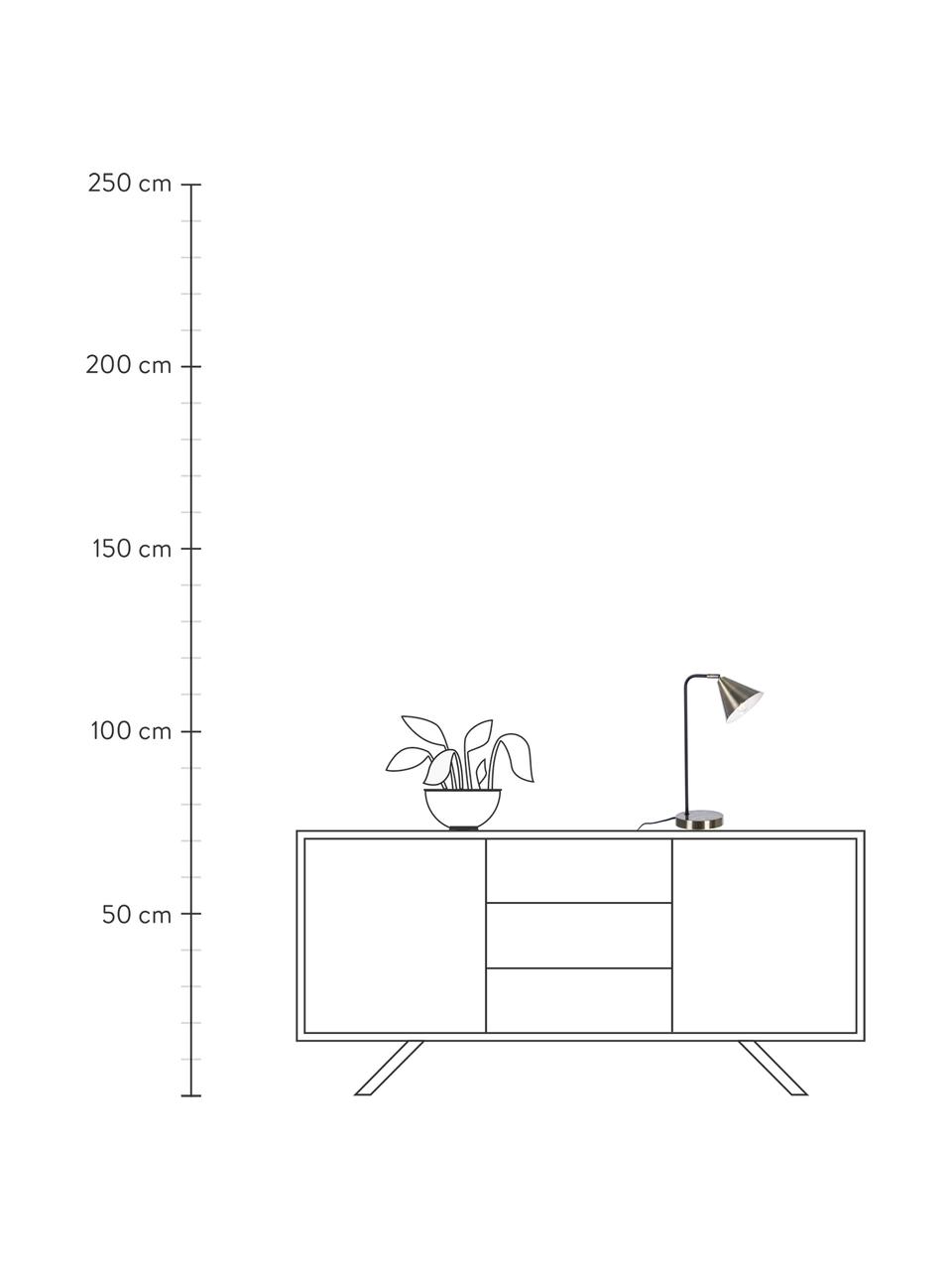 Retro-Schreibtischlampe Loft mit Antik-Finish, Lampenschirm: Metall, Lampenfuß: Metall, Goldfarben mit Antik-Finish, Schwarz, 14 x 43 cm