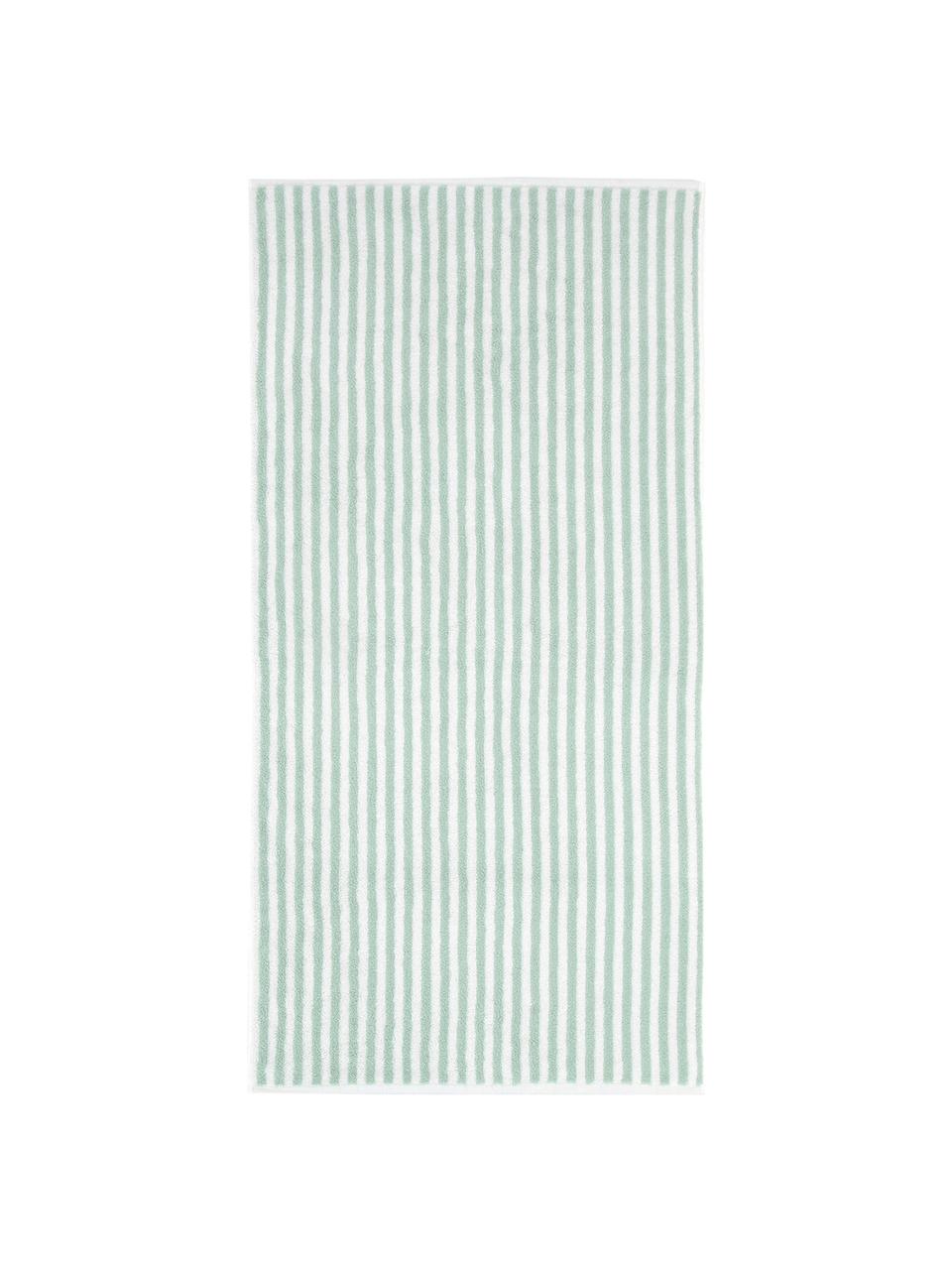 Asciugamano a righe Viola 2pz, Verde menta, bianco crema, Asciugamano, Larg. 50 x Lung. 100 cm, 2 pz