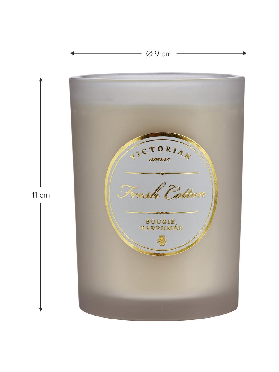 Bougie parfumée Sense (fraîcheur de coton), Pot à bougie : gris Cire : blanc, Ø 9 x haut. 11 cm