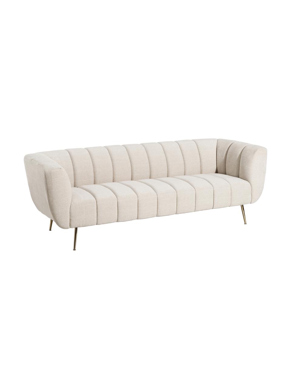 Sofa Mireia (3-osobowa), Tapicerka: poliester, Nogi: metal lakierowany, Beżowy, S 85 x G 226 cm