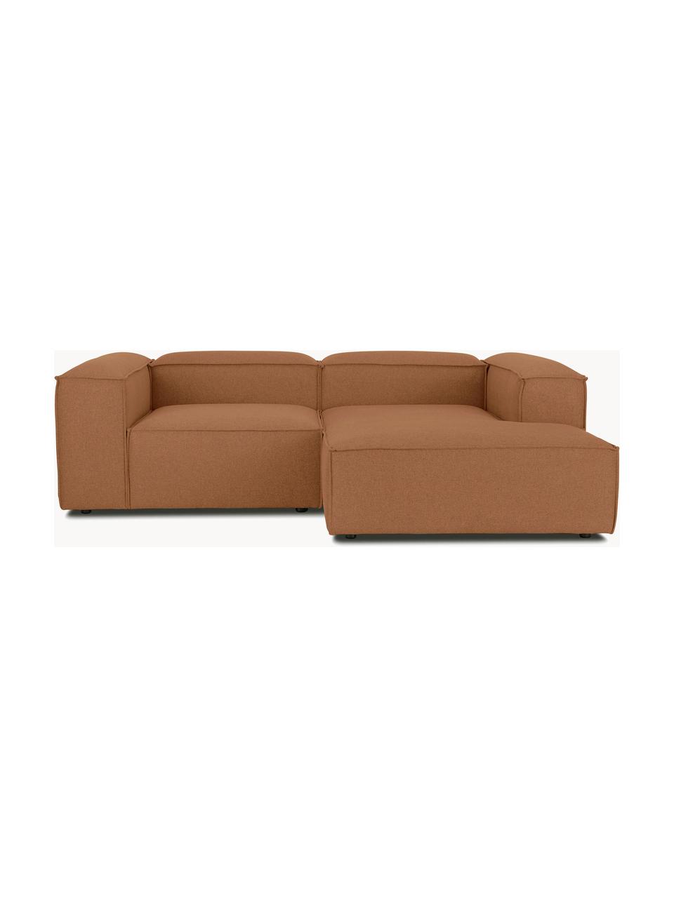 Narożna sofa modułowa Lennon, Tapicerka: 100% poliester Dzięki tka, Stelaż: lite drewno sosnowe, cert, Nogi: tworzywo sztuczne, Nugatowa tkanina, S 238 x G 180 cm, lewostronna