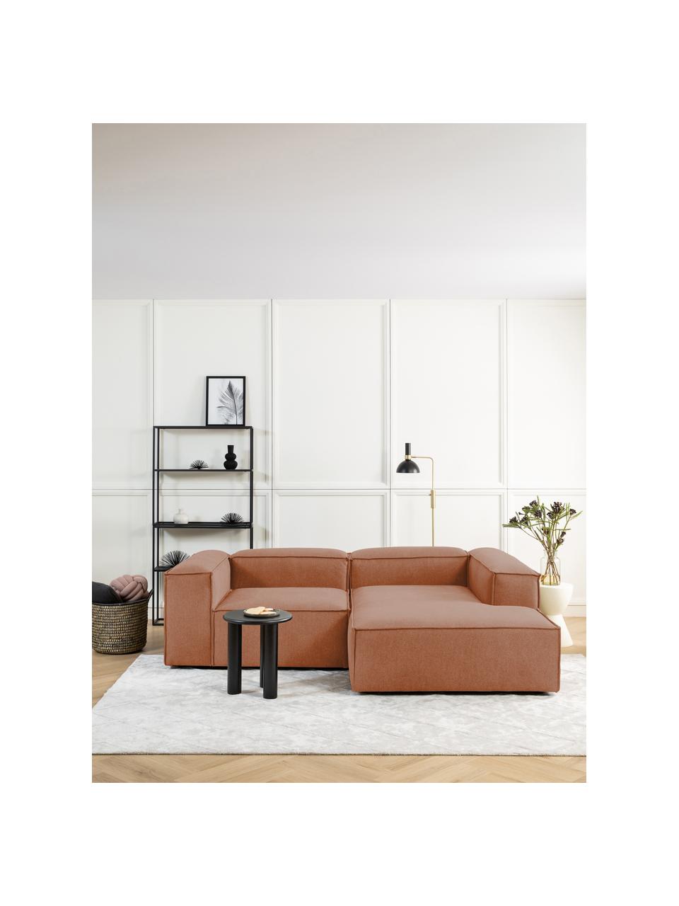 Modulares Ecksofa Lennon, Bezug: 100 % Polyester Der strap, Gestell: Massives Kiefernholz, Spe, Füße: Kunststoff Dieses Produkt, Webstoff Nougat, B 238 x T 180 cm, Eckteil links