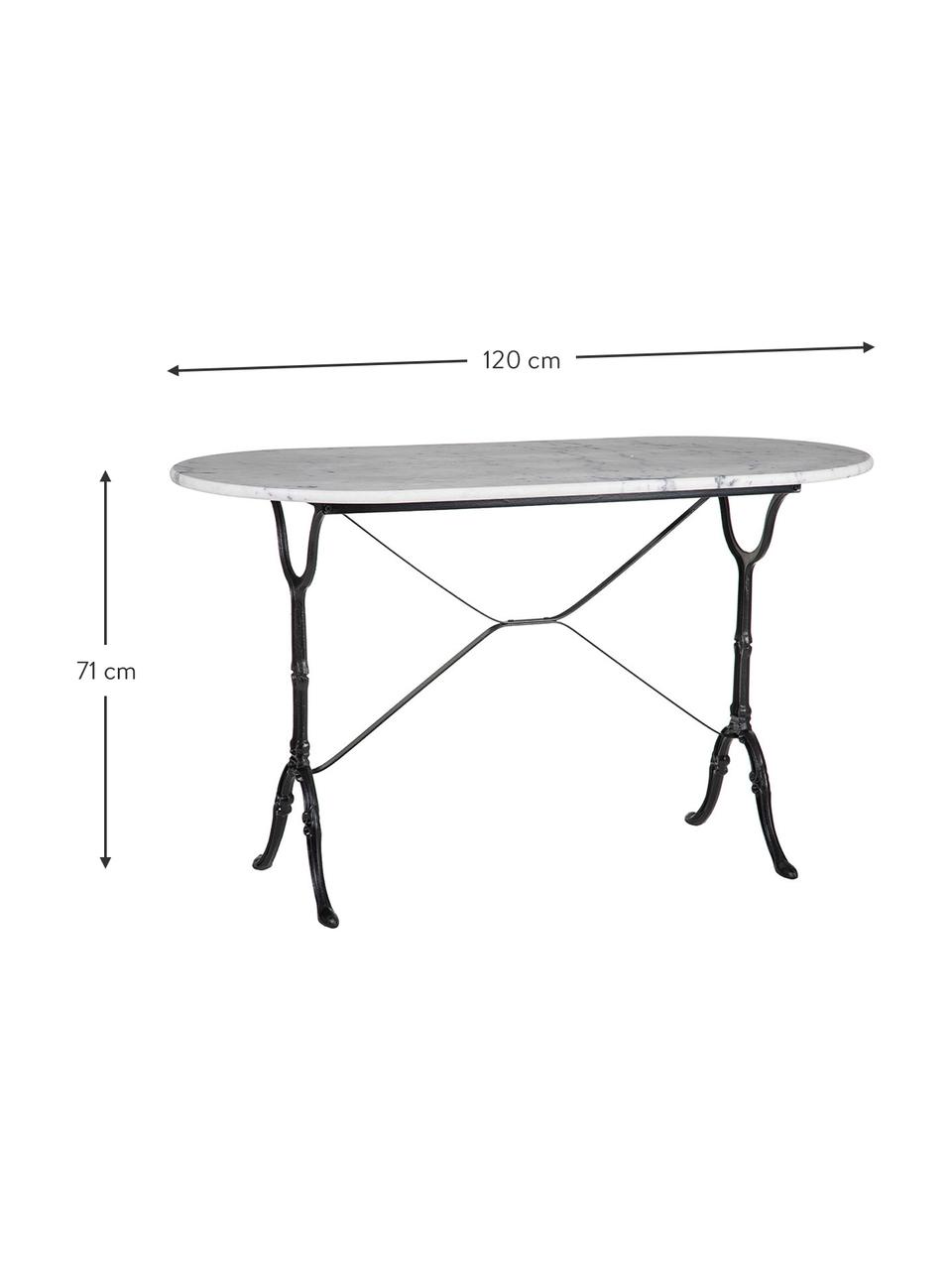 Mesa de comedor de mármol Mummi, Tablero: mármol, Patas: metal, Blanco, negro, An 120 x F 60 cm