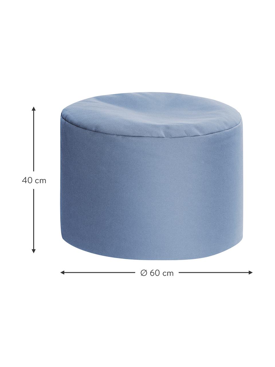 Interiérový a exteriérový sedací vak Dotcom, Modrá, Ø 60 cm, V 40 cm