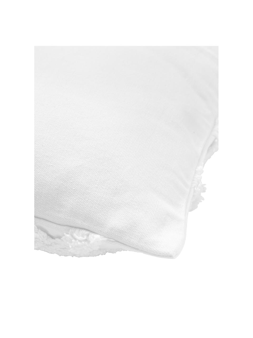 Kussenhoes Faith met getuft ruitjesmotief, 100% katoen, Wit, B 50 x L 50 cm