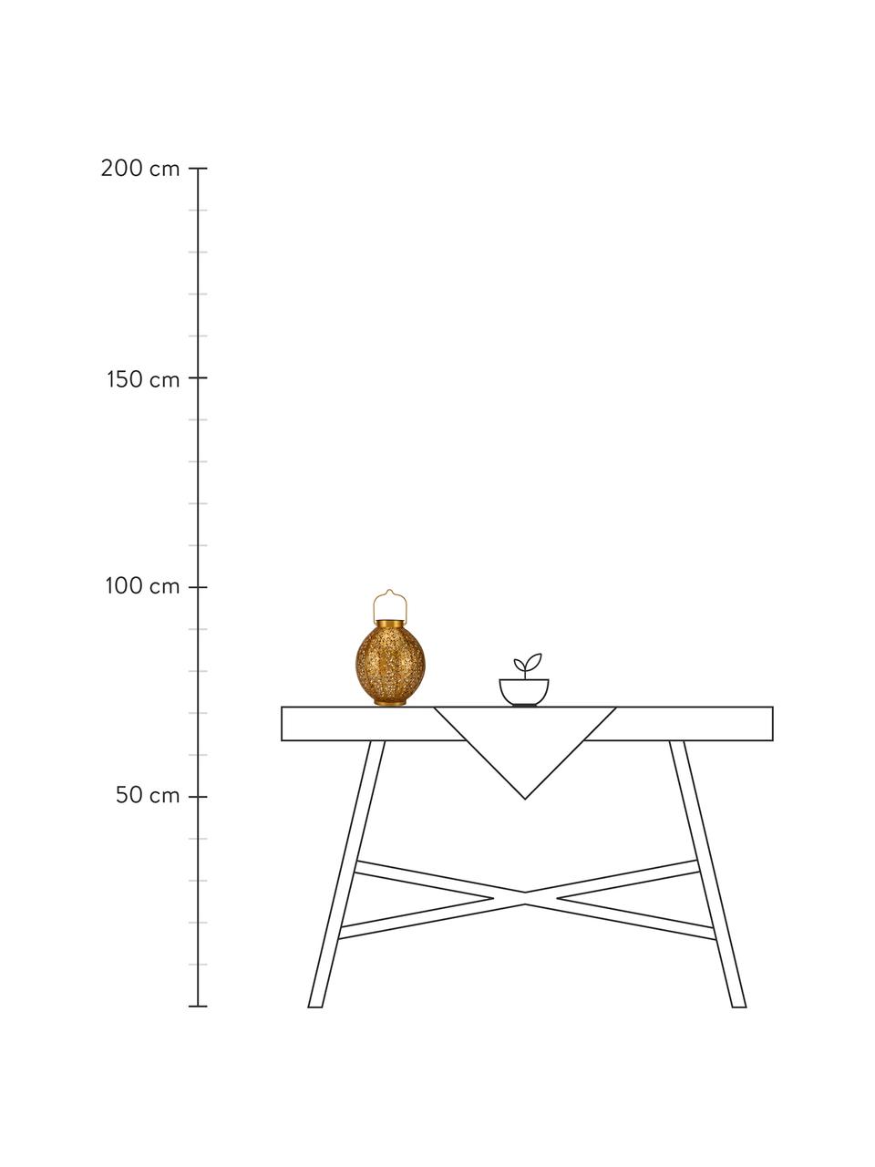 Lámpara solar de mesa o colgada para exterior Sunshine Aura, Lámpara: metal, Dorado, Ø 21 x Al 25 cm
