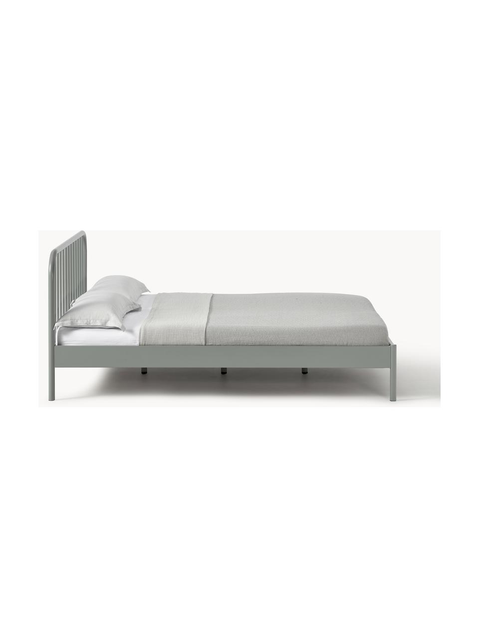 Łóżko z metalu Sanna, Metal malowany proszkowo, Szarozielony, S 140 x D 200 cm