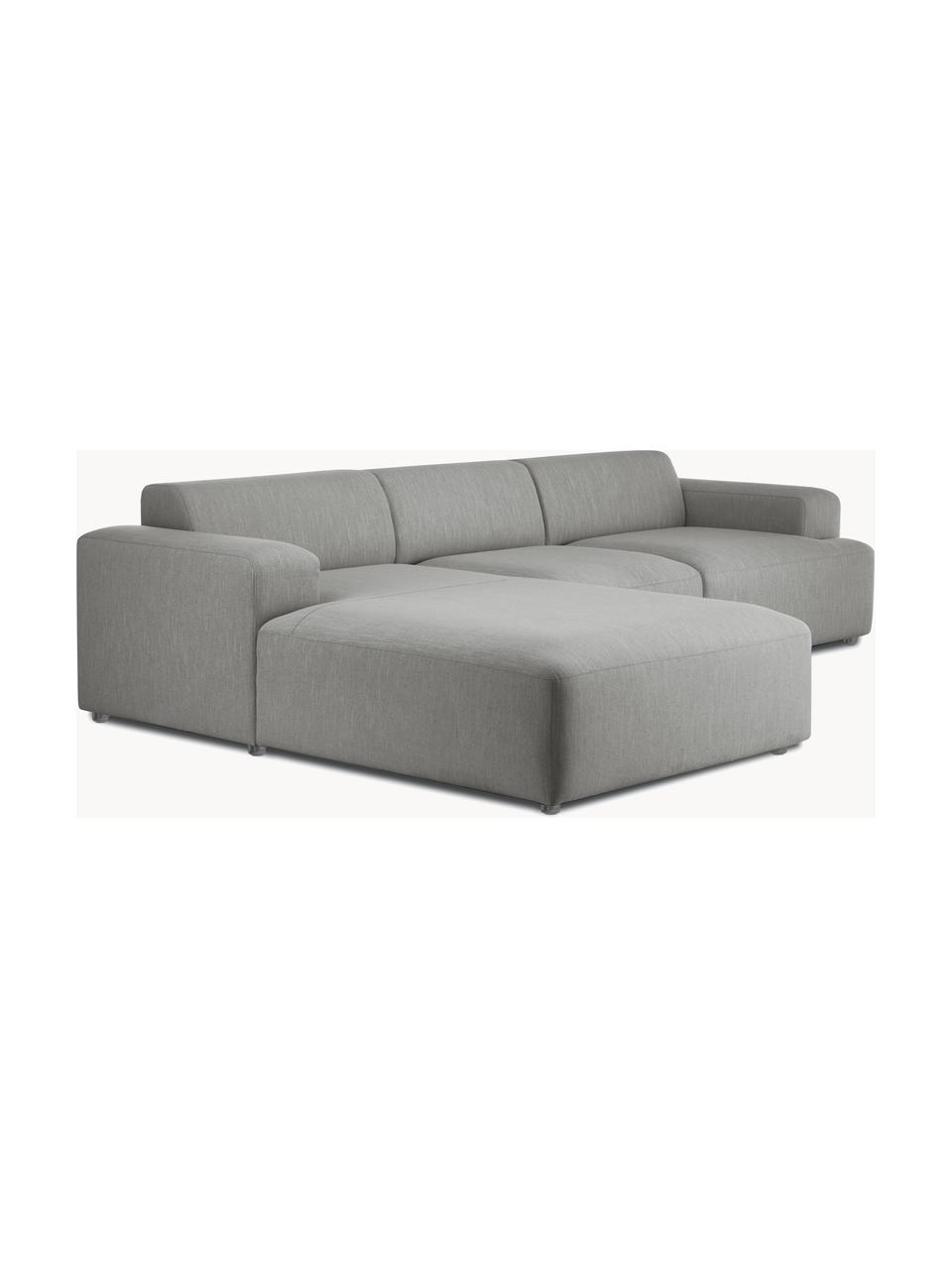 Ecksofa Melva (4-Sitzer), Bezug: 100% Polyester Der hochwe, Gestell: Massives Kiefernholz, Spa, Webstoff Grau, B 319 x T 196 cm, Eckteil links