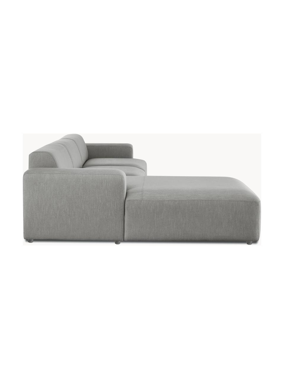 Ecksofa Melva (4-Sitzer), Bezug: 100% Polyester Der hochwe, Gestell: Massives Kiefernholz, Spa, Webstoff Grau, B 319 x T 196 cm, Eckteil links