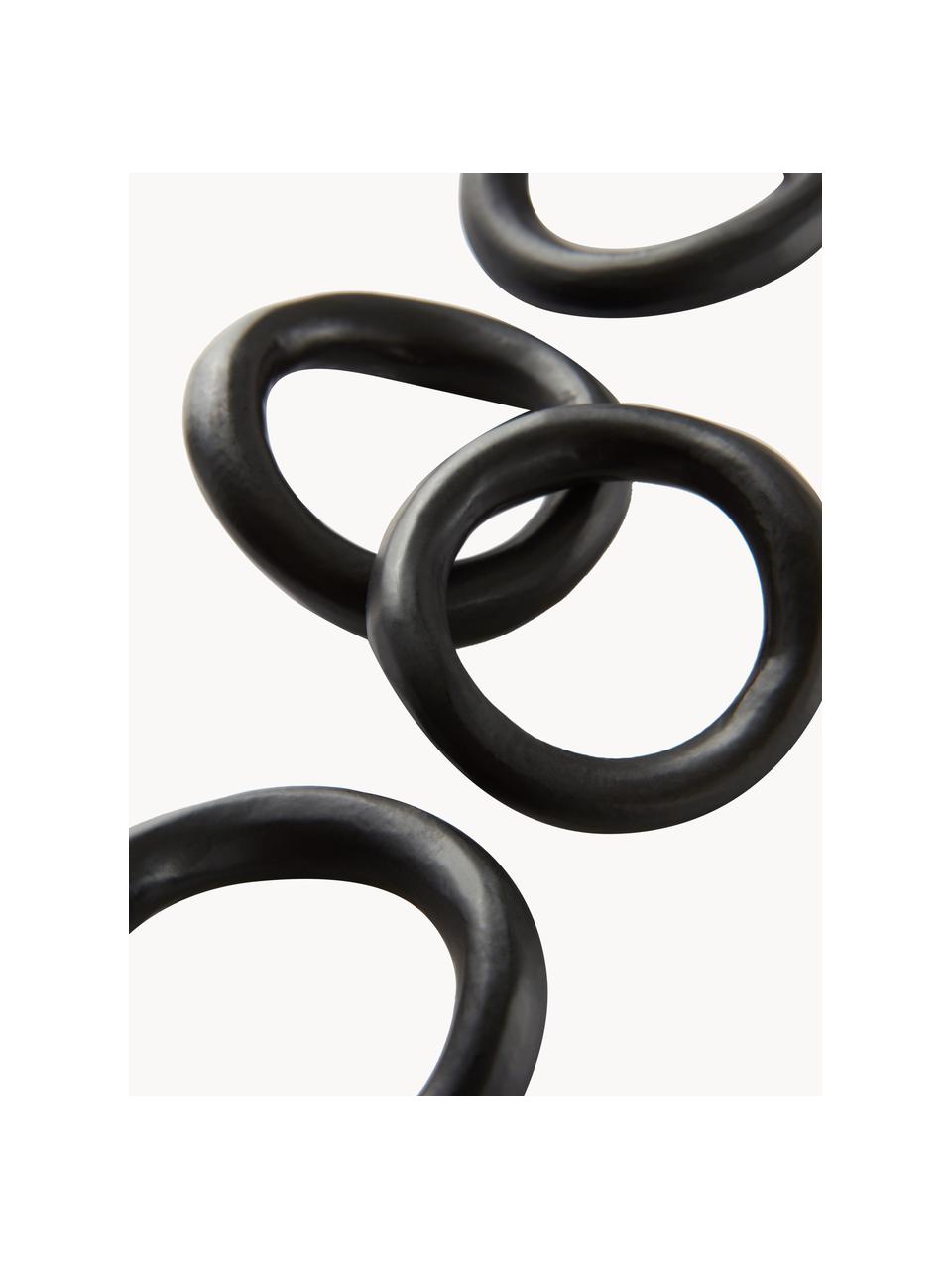 Kovové kroužky na ubrousky Parker, 4 ks, Hliník s práškovým nástřikem, Černá, Š 6 cm, V 6 cm