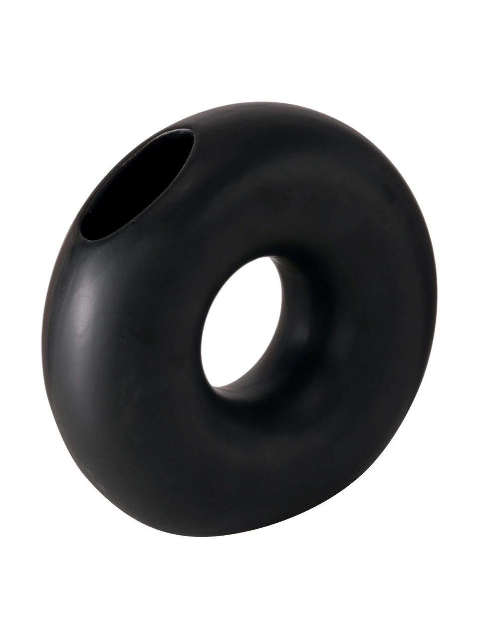 Váza Mellery, Kamenina, Černá, Š 21 cm, V 19 cm