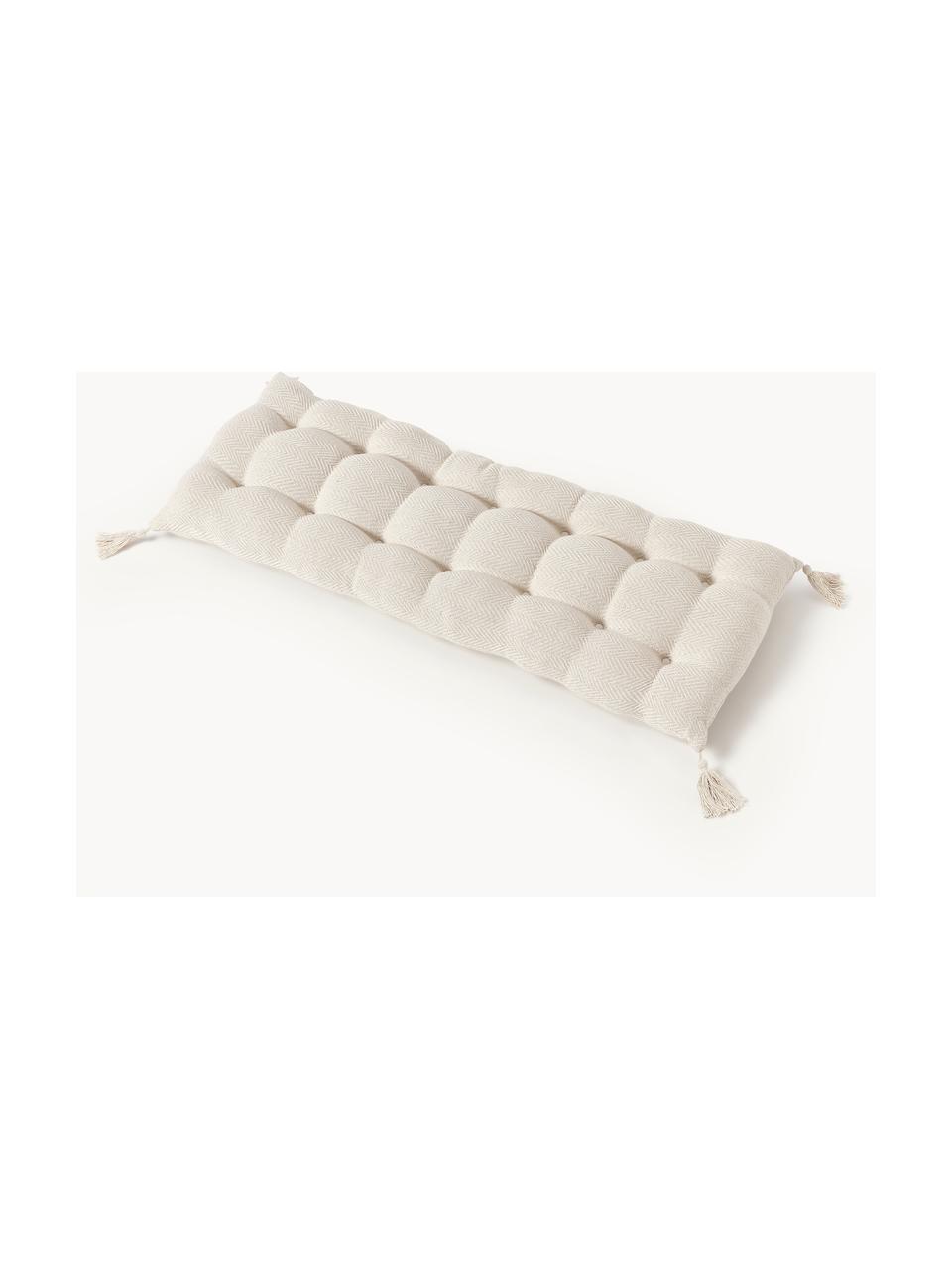 Poduška na lavicu so strapcami Rheya, Lomená biela, Š 48 x D 120 cm