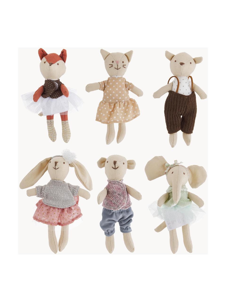 Ensemble de peluches Friends, 6 élém., Beige clair, multicolore, larg. 10 x haut. 16 cm