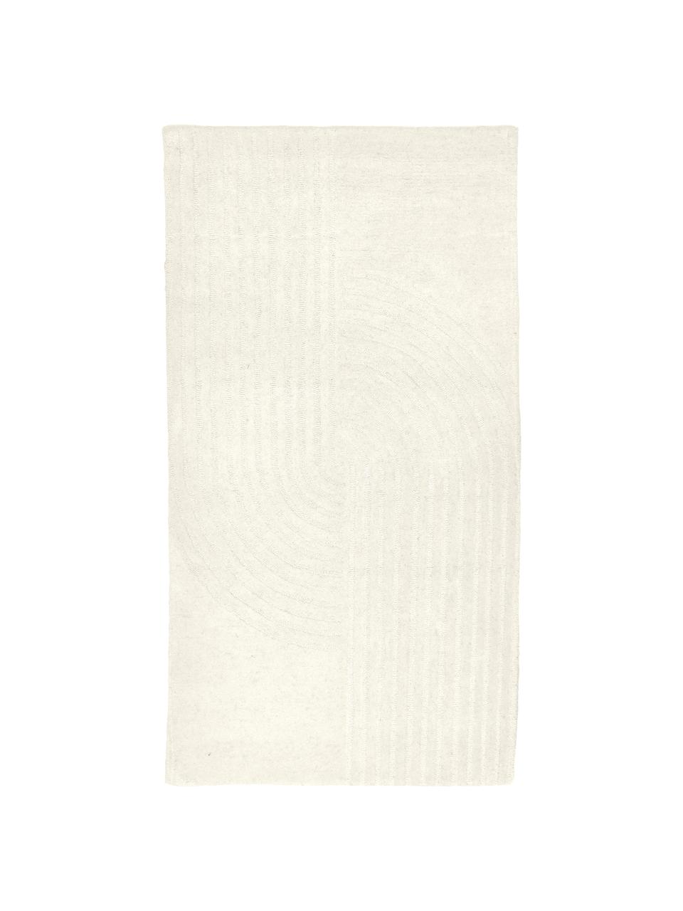Tapis en laine blanc crème tufté main Mason, Beige, larg. 80 x long. 150 cm (taille XS)