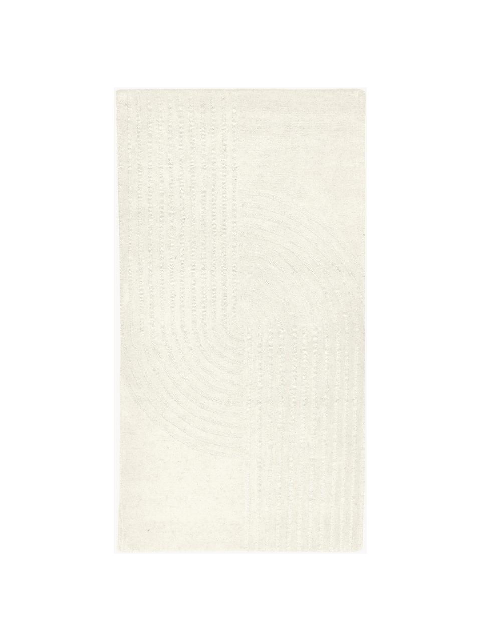 Alfombra artesanal de lana Mason, Parte superior: 100% lana, Reverso: 100% algodón Las alfombra, Blanco crema, An 160 x L 230 cm (Tamaño M)