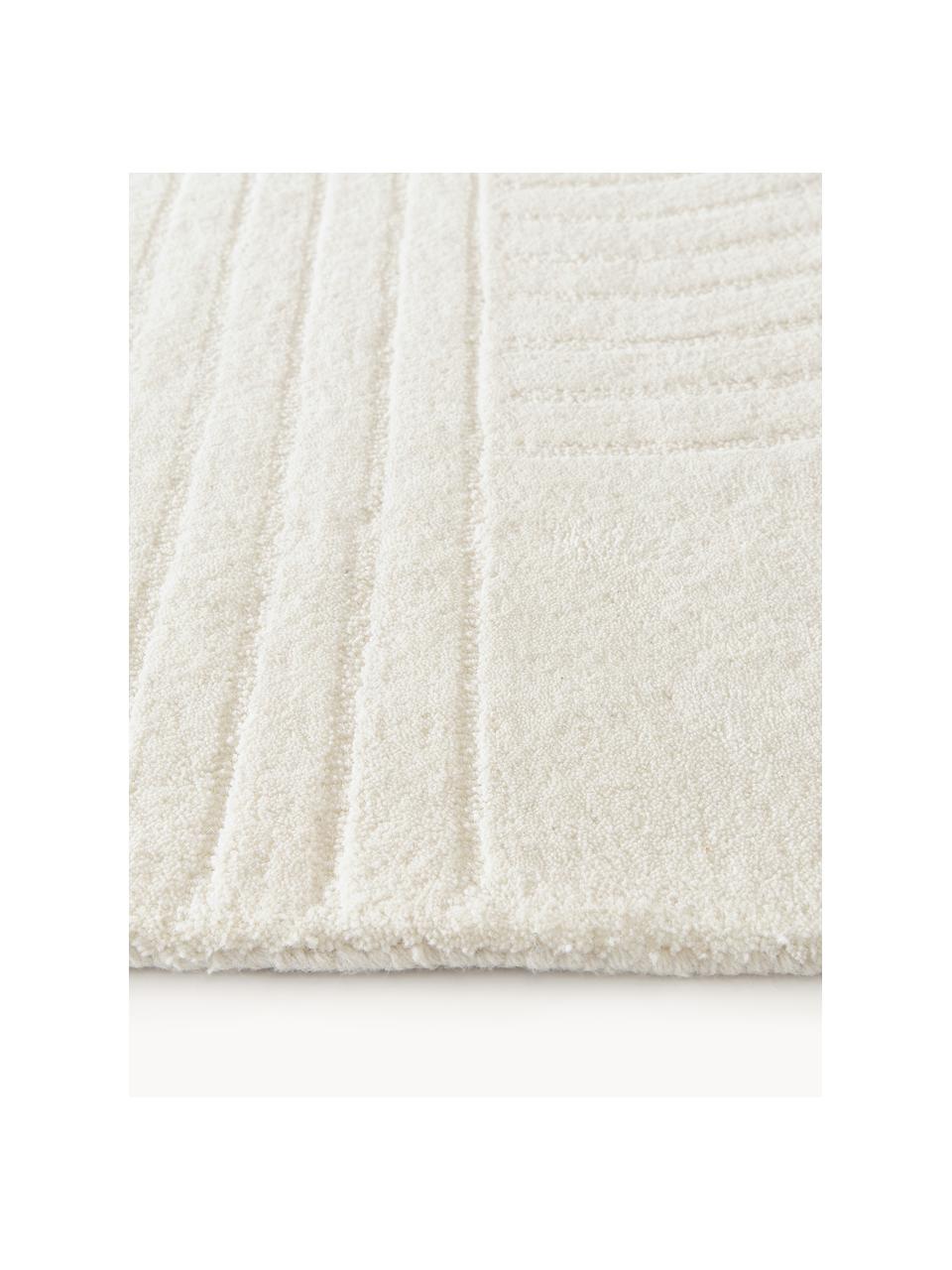 Tapis en laine tuftée main Mason, Blanc crème, larg. 160 x long. 230 cm (taille M)